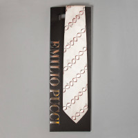 Светлый жаккардовый галстук с волнистыми полосками Emilio Pucci 101970