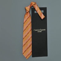 Оранжевый галстук с изумительными цветочными узорами Christian Lacroix 836081