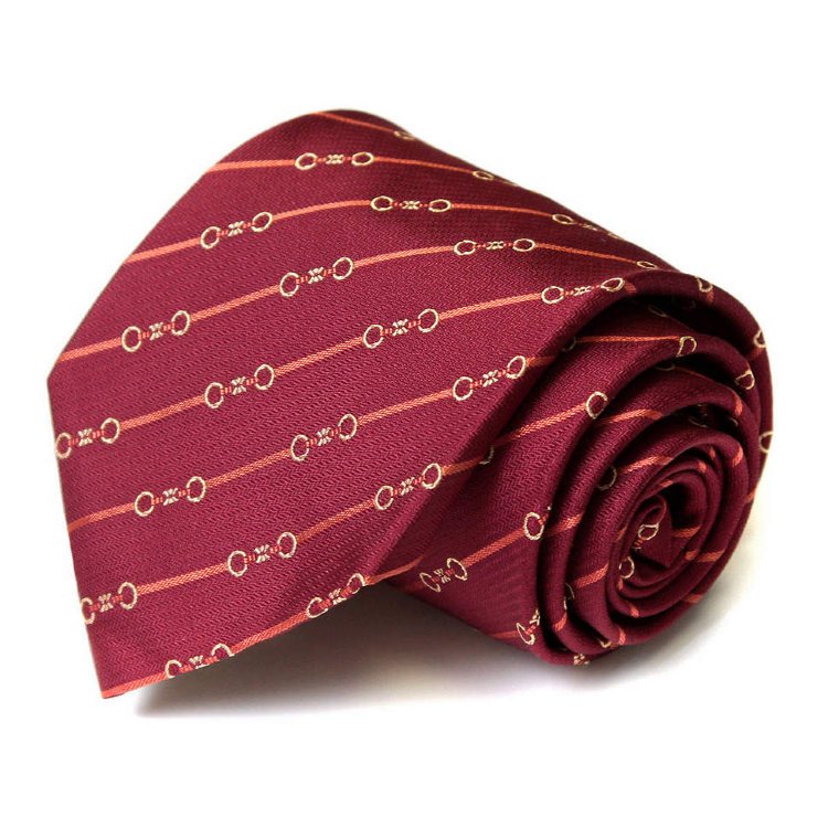 Темно-вишневый галстук с оригинальными полосками Celine 58486