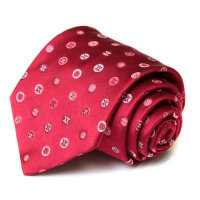Темно-красный галстук в горошек с логотипами Celine 58494