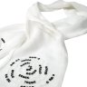 Белый шелковый шарф с бахромой  с пайетками 848939