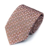 Коричневый галстук в оригинальный цветочек Celine 820563