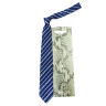 Синий галстук с яркими полосами и надписями по всей длине Roberto Cavalli 824182