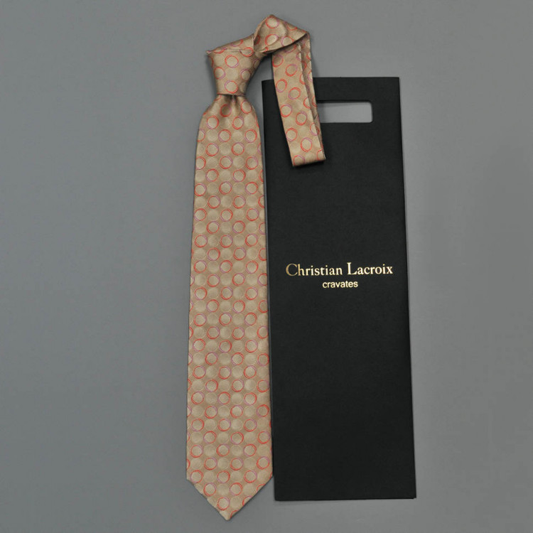 Нарядный шелковый галстук с кружочками Christian Lacroix 836103