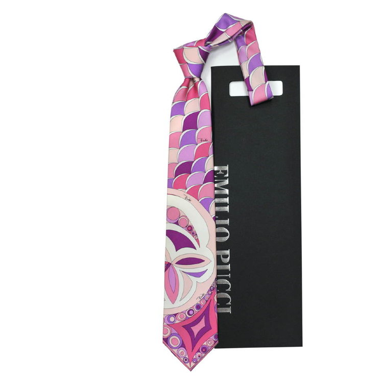 Розовый абстрактный галстук Emilio Pucci 841749