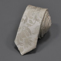 Свадебный зауженный галстук цвет айвори 843598