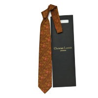 Коричневый галстук в цветочек Christian Lacroix 837301