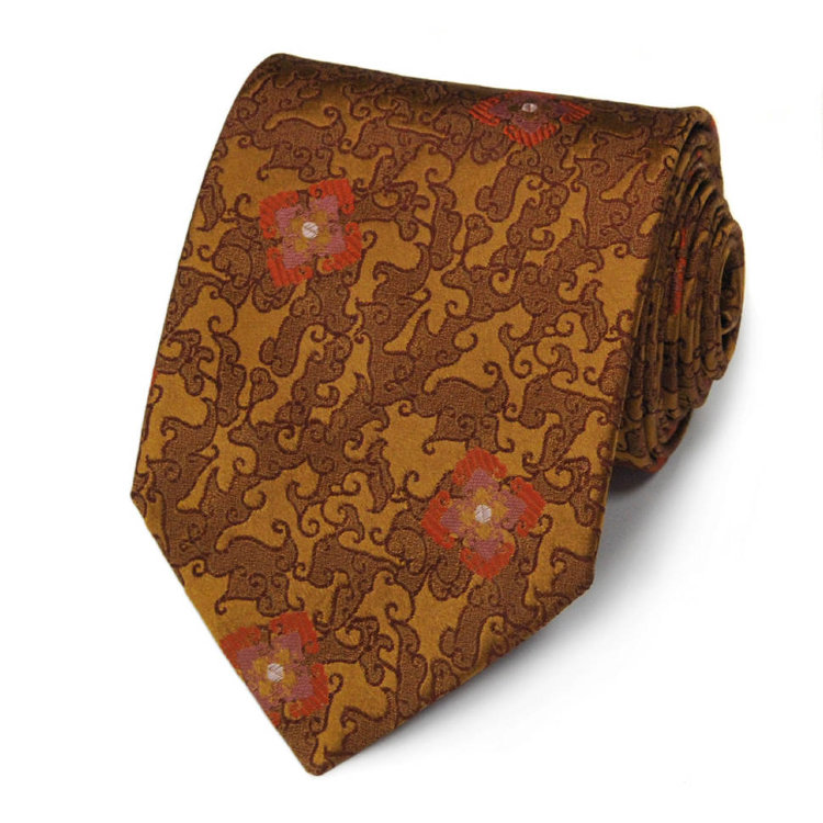Коричневый галстук в цветочек Christian Lacroix 837301