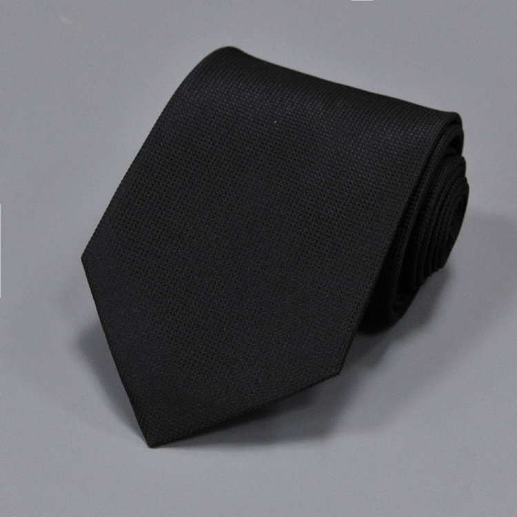 Классический черный однотонный галстук 843605