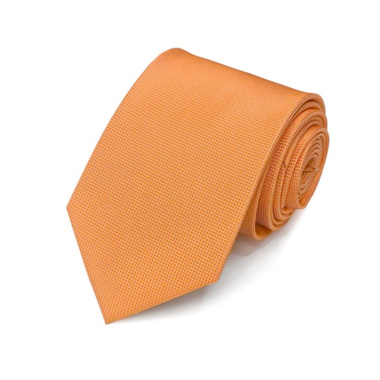 Однотонный оранжевый галстук в клетку 843612