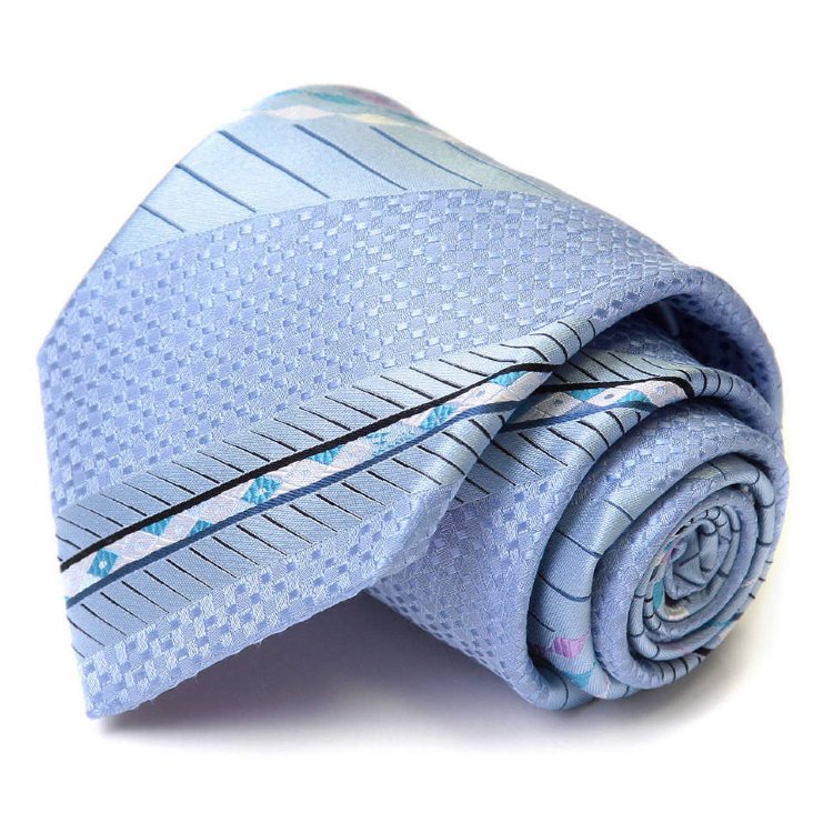 Голубой галстук с полосками Emilio Pucci 61966