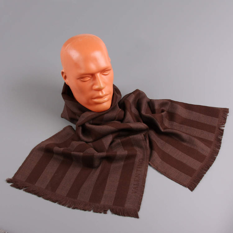 Молодежный шарф с полосками в коричневых тонах Valentino 67697