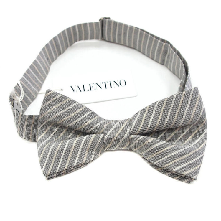 Серый галстук бабочка в полоску Valentino 813437