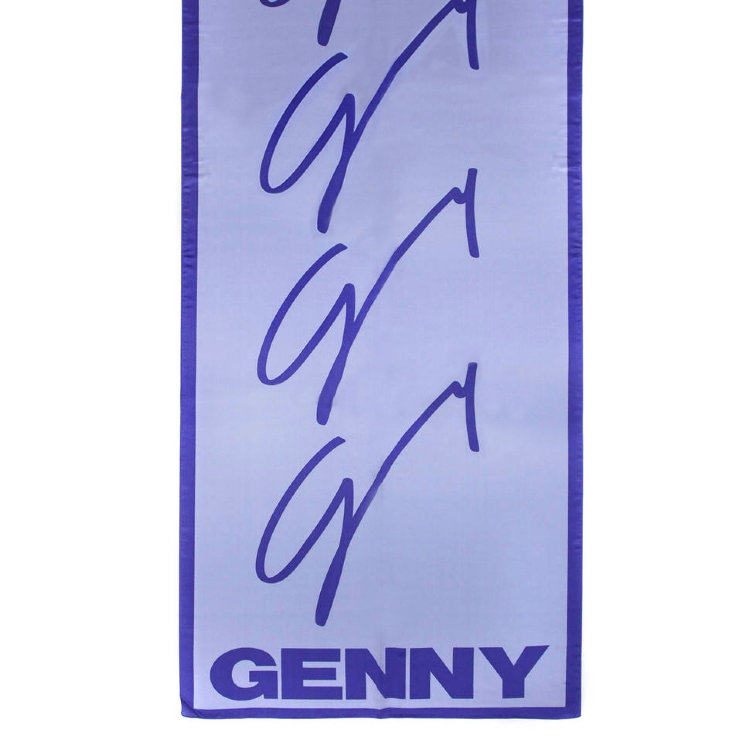 Шелковый шарф с кантом и с надписями Genny 820350