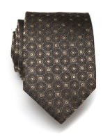 Красивый жаккардовый галстук в коричневых тонах ClubSeta 8097