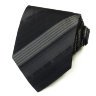 Черный галстук с серыми полосками различными по ширине Roberto Cavalli 824941