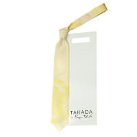 Ванильного цвета шелковый галстук с крупным цветком Kenzo Takada 826123