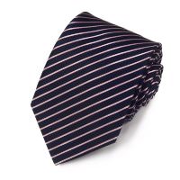 Темный удиненный галстук в нежно-розовую диагональную полоску Club Seta 820869