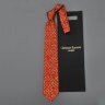 Яркий красно-оранжевый галстук с абстрактным принтом Christian Lacroix 836764