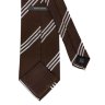 Коричневый галстук с белыми полосками Rene Lezard 104639