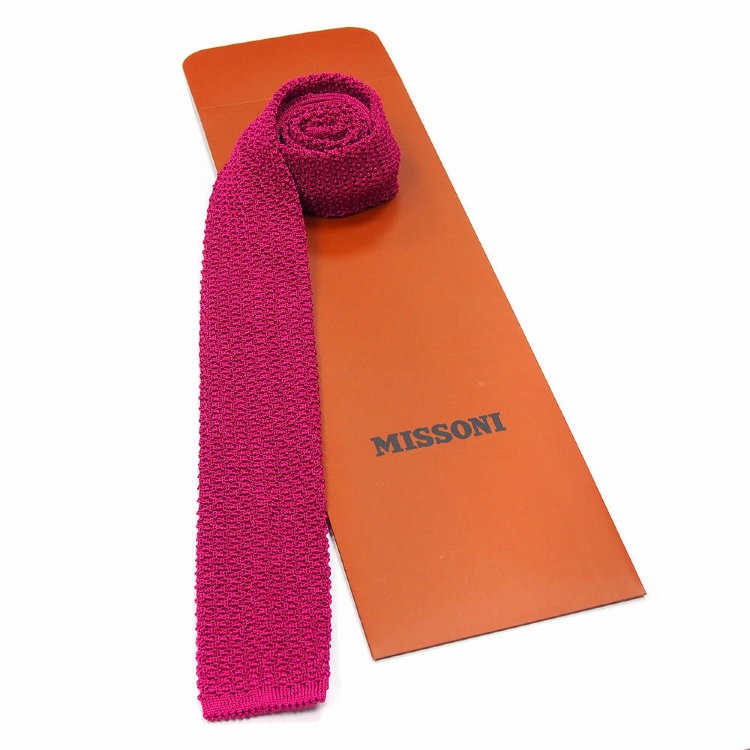 Однотонный мужской галстук цвета фуксия Missoni 810614