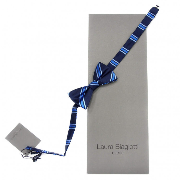 Синяя мужская бабочка в косую полоску Laura Biagiotti  828758