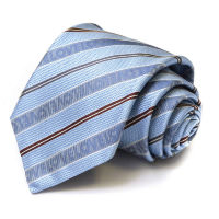Голубой галстук с синей и коричневой полосками Moschino 35788