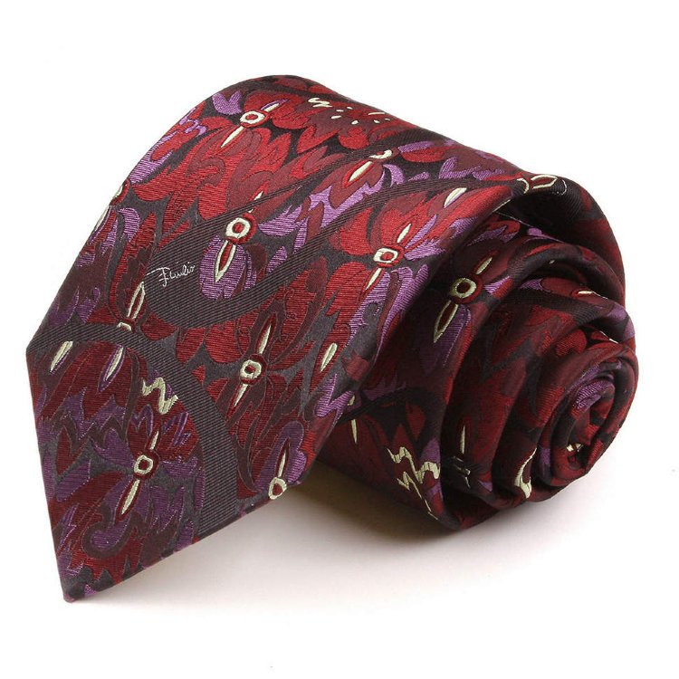 Темно-вишневый галстук с рисунками Emilio Pucci 66843