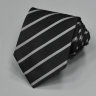 Шелковый галстук черного цвета с серыми полосками Christian Lacroix 835368