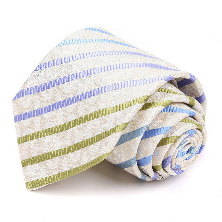 Светлый галстук с разноцветными полосками Emilio Pucci 66851