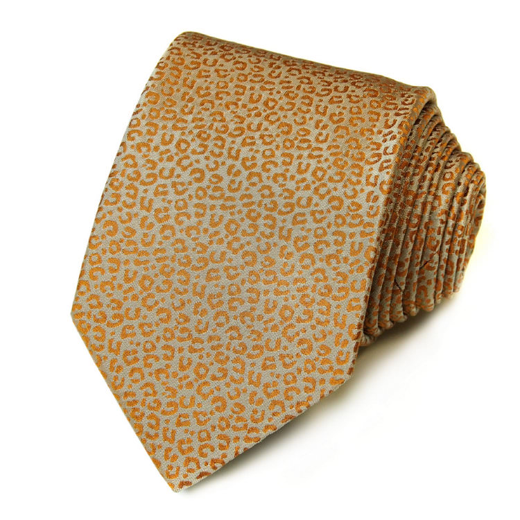 Кирпично-палевый жаккардовый  зауженный галстук Kenzo Takada 826163