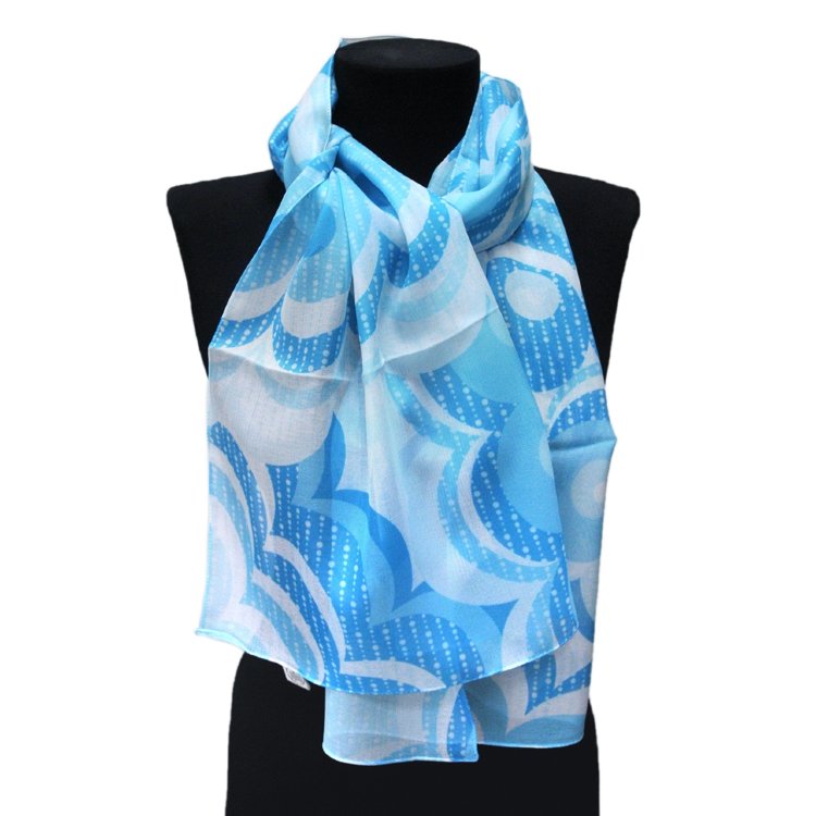Абстрактный голубой шарф Roby Foulards 845875