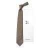 Темный коричневый галстук с бежевым рисунком Celine 820267
