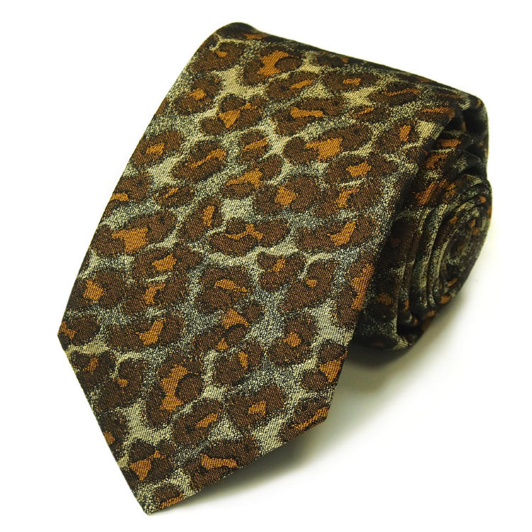 Стильный зауженный галстук "леопардового дизайна" Kenzo Takada 826205