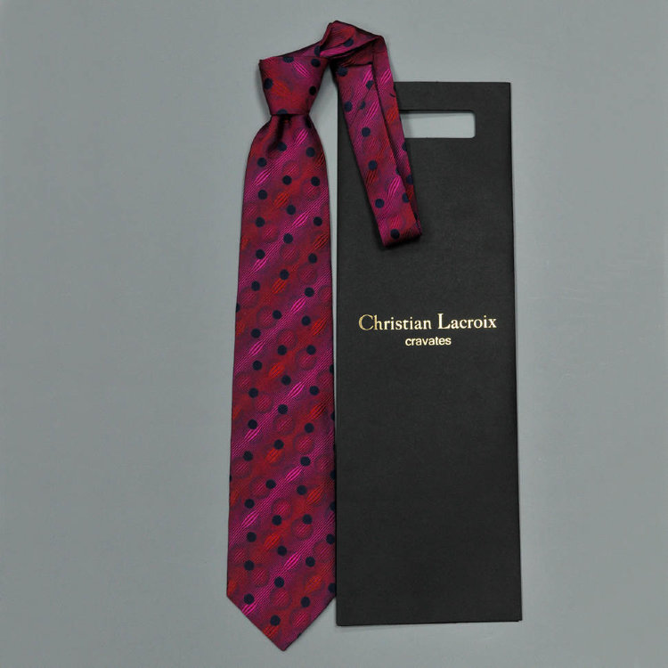 Красно-розовый галстук с объемными кружочками Christian Lacroix 836226