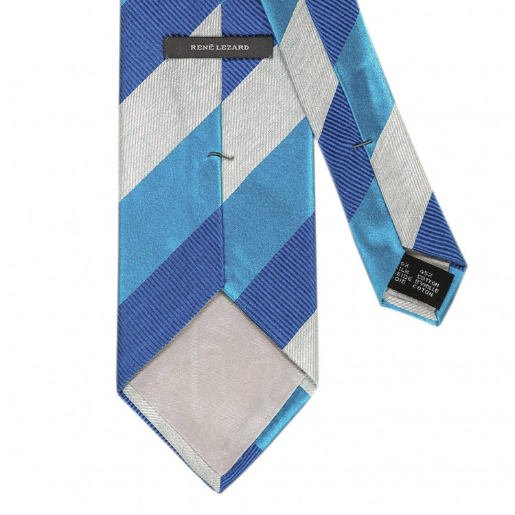 Галстук с синими и белыми полосками Rene Lezard 104674