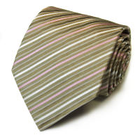Стильное сочетание белых и розовых полосок на бежевом галстуке Celine 825675