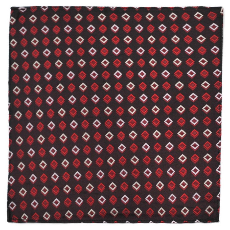 Бордовый карманный платок в ромбик 833554
