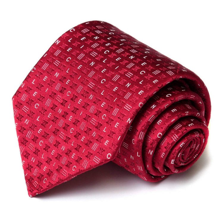 Вишневый галстук с мелкими буквами Celine 59133