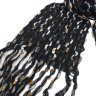 Черный шарф с белыми и золотыми вкраплениями 71399