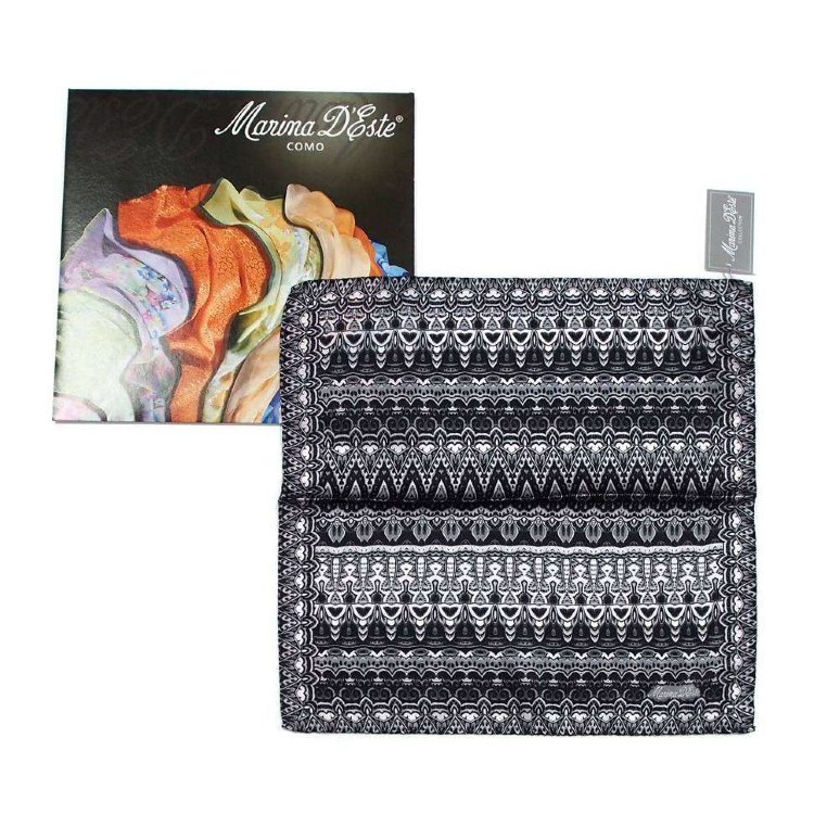 Узорчатый карманный платок стального цвета Marina D`Este 821013