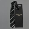 Нарядный галстук черного цвета с белыми черточками Christian Lacroix 836235