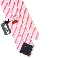 Розовый галстук с тонкими полосками Moschino 34019