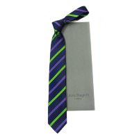Темно-синий классический галстук в яркую полоску Laura Biagiotti 822418