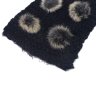 Черный зимний шарф с помпонами из меха кролика 71404