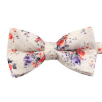 Нарядный белый галстук-бабочка с цветками 812900