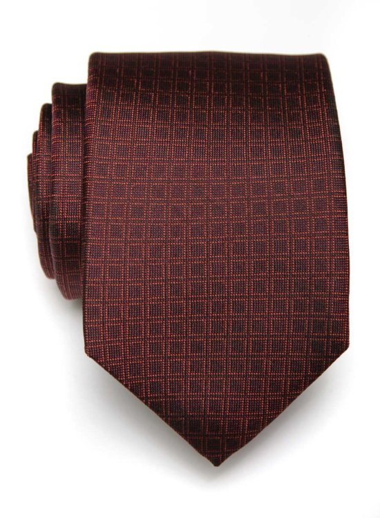 Классический бордово-коричневый галстук в квадратик ClubSeta 7925