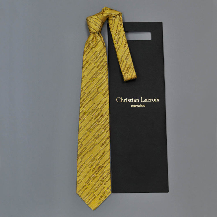 Красивый желтый галстук с лого Christian Lacroix 835428