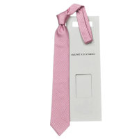 Хлопково-шелковый галстук с брендированным принтом Rene Lezard 834507