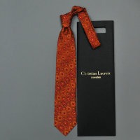 Стильный темно-оранжевый галстук с геометрическим рисунком Christian Lacroix 836891
